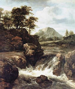 A Waterfall by Jacob van Ruisdael (1665-70)