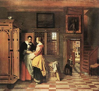 At the Linen Closet by Pieter de Hooch (1665)