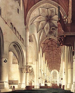 Church of St. Bavo in Haarlem by Pieter Jansz. Saenredam (1648)