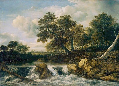 Landscape with Waterfall by Jacob van Ruisdael (1660-65)