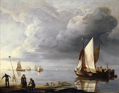 Small Dutch Vessels in a Calm after by Hendrik Jakobsz. Dubbels (1670)