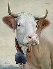 Cow Soraia, 2007, Oil and Egg Tempera on Canvas on Panel, 1.30 x 1.00 m