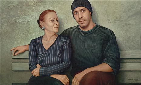 Gitta Lindemann and Son Till Lindemann, 2002, Oil and Egg Tempera on Panel, 0.84 x 1.39 m