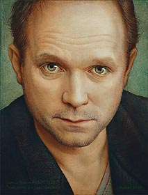 Portrait Ulrich Tukur, Actor & Musician, 2003, Oil and Egg Tempera on Panel, 0.31 x 0.23 m