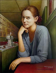 Portrait Wenke, 23 Years, Student, 1999, Oil and Egg Tempera on%20Panel, 0.86 x 0.65 m