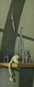 Still Life with Kohlrabi, 2007, Oil and Egg Tempera on Canvas on Panel, 1.05 x 0.41 m%